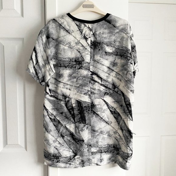 Helmut Lang "Terrene" Short Sleeve Printed Black/ White Top, size XS - Picture 7 of 8